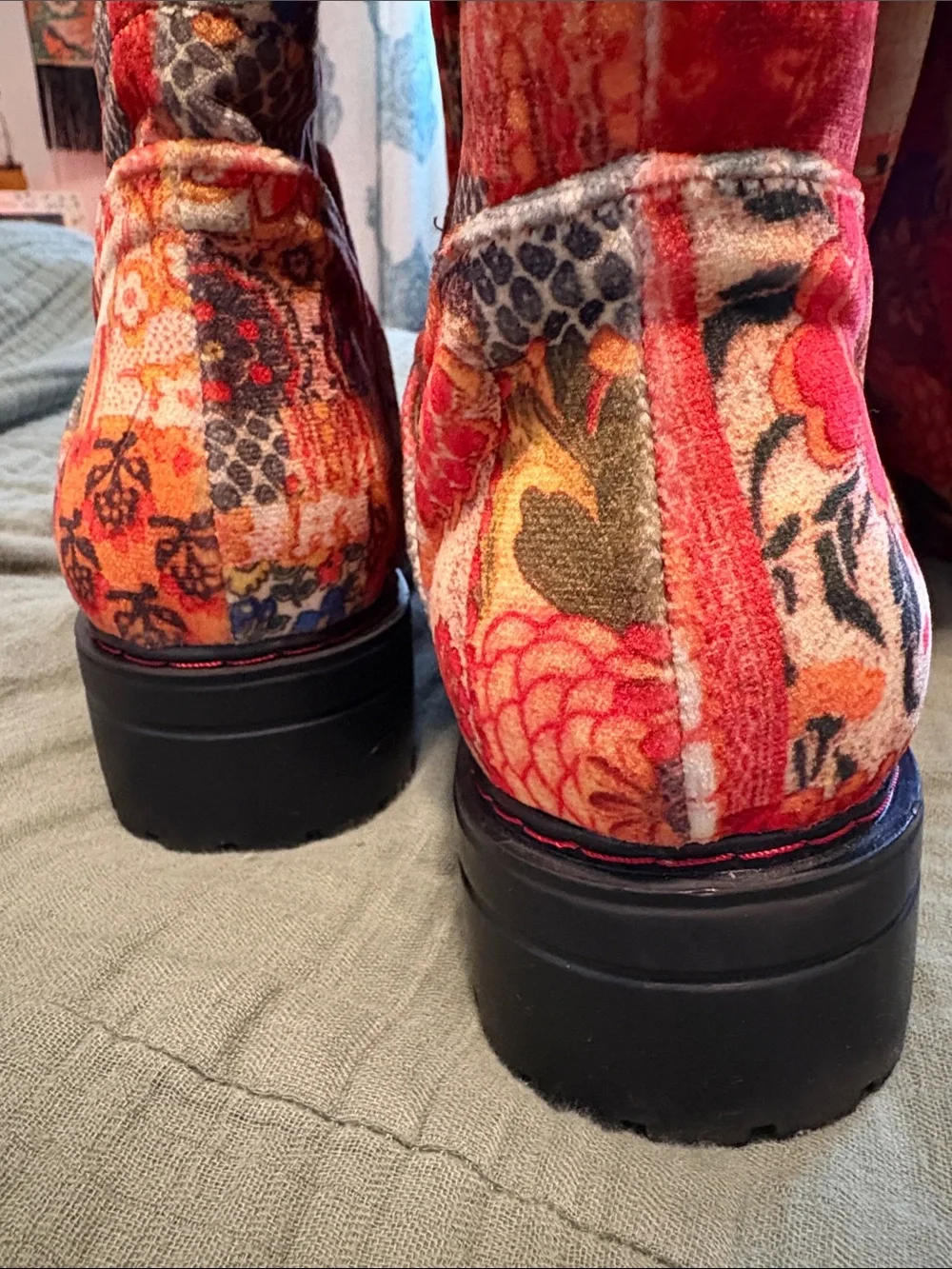 Boho La Serena Patchwork Knee-High Boots Aerosoles X Laura Ashley